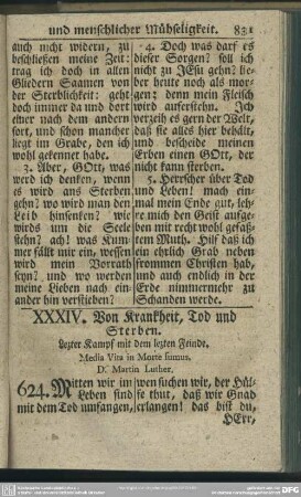 XXXIV. Von Krankheit, Tod und Sterben