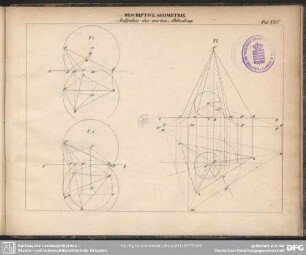Descriptive Geometrie. Aufgaben der vierten Abtheilung. Taf. XXV