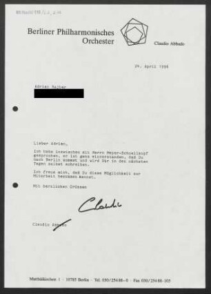 Brief an Adrian Rajter, 24.04.1996