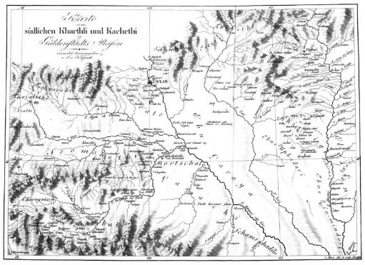 Karte vom südlichen Kharthli und Kachethi zu Güldenstedts Reisen.