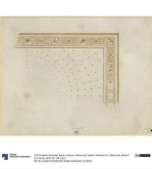 Berlin. Schloss, Wohnung Friedrich Wilhelms IV., Sternsaal. Entwurf zur Decke