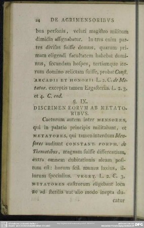 §. IX. Discrimen Eorum Ab Metatoribus
