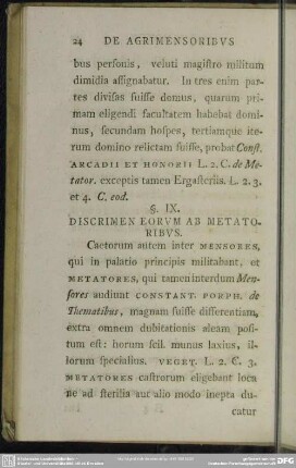 §. IX. Discrimen Eorum Ab Metatoribus