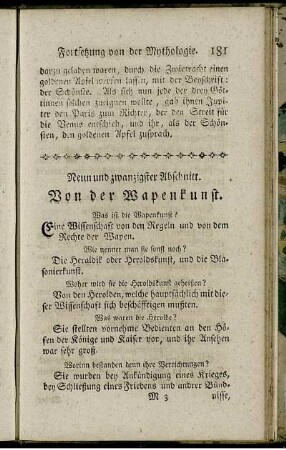 Neun und zwanzigster Abschnitt. Von der Wapenkunst. - Dreißigster Abschnitt. Von den Ritterorden.