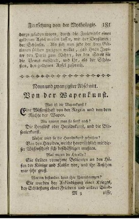Neun und zwanzigster Abschnitt. Von der Wapenkunst. - Dreißigster Abschnitt. Von den Ritterorden.
