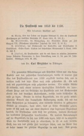 486-551 Die Papstwahl von 1059 bis 1130