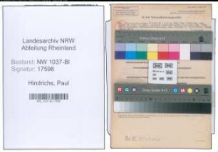 Entnazifizierung Paul Hindrichs , geb. 19.08.1879 (Lehrer)
