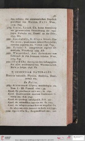 B) Scientiae Naturales (Nr. 3883 - 4256)