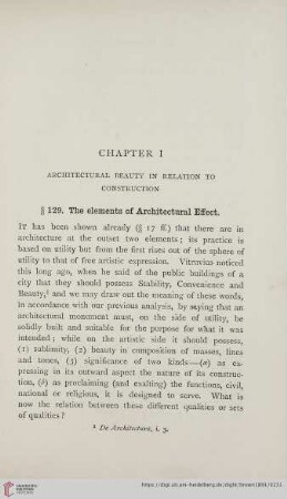 Chapter I: Architectural bauty in relation to construction