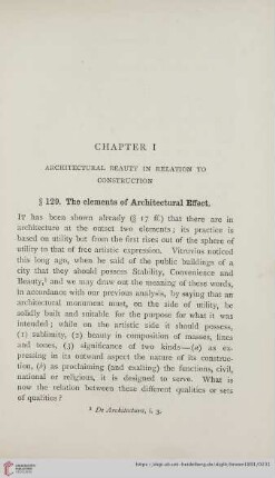 Chapter I: Architectural bauty in relation to construction