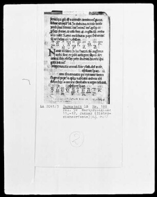Martyrologium und Regula — Martyrologium — Initiale N (atale), Folio 5verso