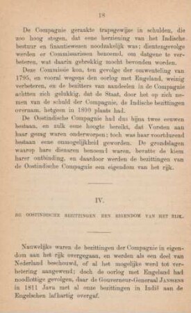 IV. De Oostindische bezittingen een eigendom van het rijk
