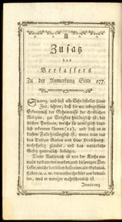 Zusatz des Verfassers Zu der Anmerkung Seite 277.