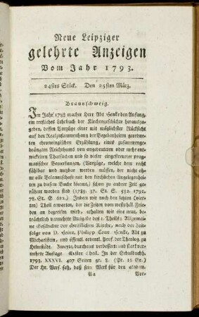 24stes Stück. Den 25sten März.