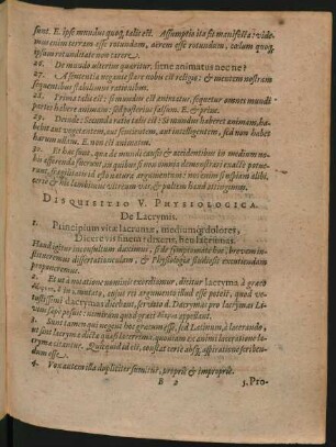 Disquisitio V. Physiologica. De Lacrymis.