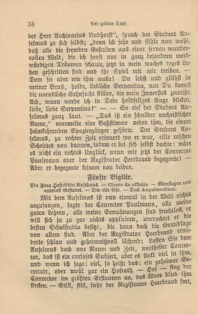Fünfte Vigilie. Die Frau Hofräthin Anselmus …