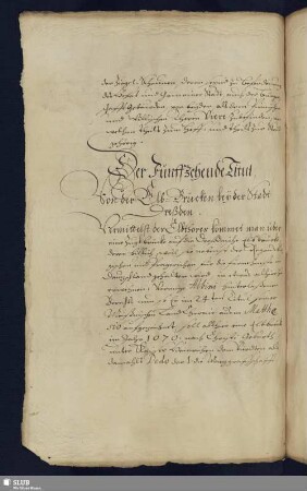 15. Titul. Von der Elb-Brücken bey der Stadt Dresden.