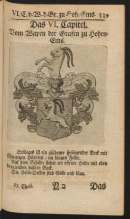 Das VI. Capitel. Vom Wapen der Grafen zu Hohen-Ems