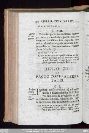 Titulus XIV. De Pacto Confraternitatis.