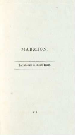 Marmion. Introduction to Canto Sixth