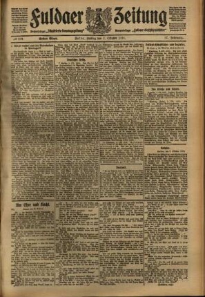 Erste Ausgabe vom Freitag, den 07. Oktober 1910.