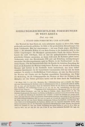 Siedlungsgeschichtliche Forschungen in West-Kreta