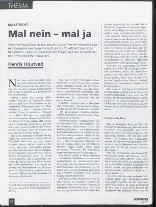 Maastricht: Mal nein - mal ja