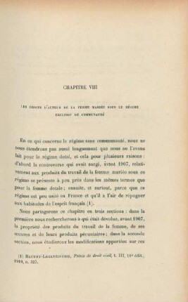 Chapitre VIII. Les droits d'auteur de la femme mariée sous le régime exclusif de communauté