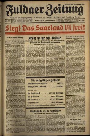 Erste Ausgabe vom Mittwoch, den 16. Januar 1935.