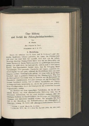 Über Bildung und Zerfall der Phloroglucinkarbonsäure
