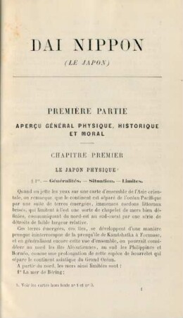 Chapitre premier. Le Japon physique