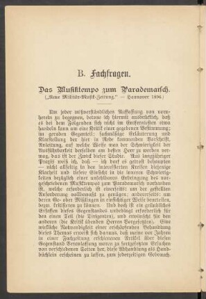 B: Fachfragen