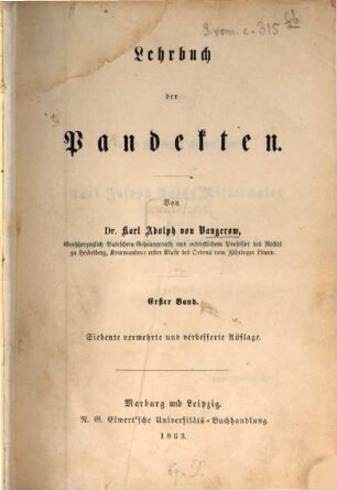 Lehrbuch der Pandekten, 1