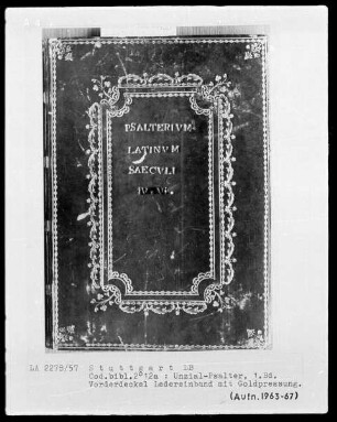 Lateinischer Psalter in Unzialschrift, 3 Bände — Ledereinband mit Goldpressung
