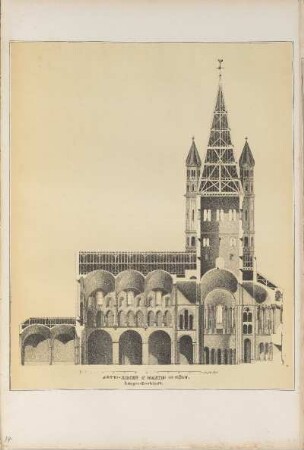 Illustration: Abtei-Kirche St. Martin In Köln. Längen-Durchschnitt.