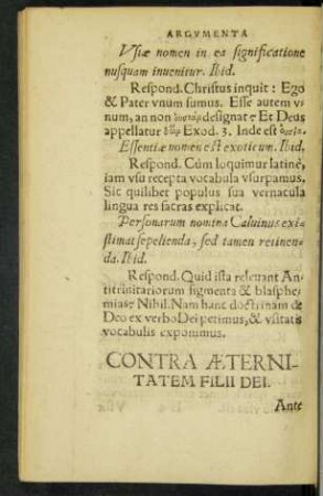 Contra Aeternitatem Filii Dei.