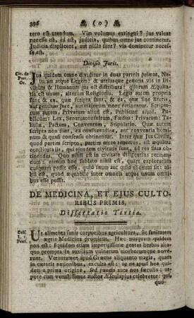 De Medicina, Et Ejus Cultoribus Primus.