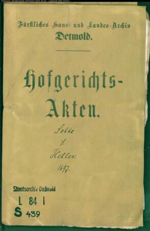 Sobbe, Witwe in Lage (Hauptmannin Schattenberg) gegen Joh. Hermann Hebler in Lage - Landpacht