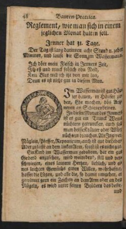 Reglement, wie man sich in einem jeglichen Monat halten soll.