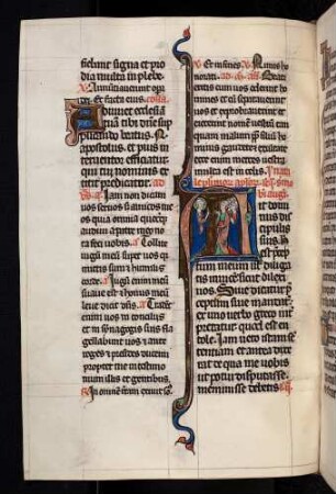 Historisierte Initiale: A(it dominus discipulus): Christus im Gespräch mit seinen Jüngern