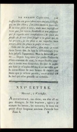 XXVe Lettre. Mercredi, à Vinchester.