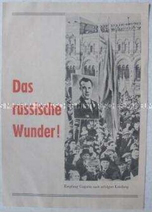 Werbeblatt für den DEFA-Dokumentarfilm "Das russische Wunder"