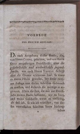 Vorrede zur zwoten Auflage.