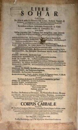 Sefer ha-zohar ʿal hat-torah : = Liber Sohar