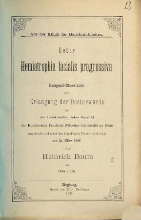 Ueber Hemiatrophia facialis progressiva