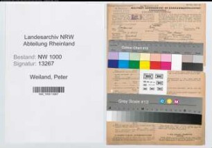 Entnazifizierung Peter Weiland, geb. 15.03.1888 (Landessekretaer)