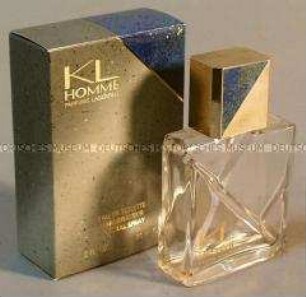 Eau de Toilette "KL homme", Karton und Sprayflasche, leer