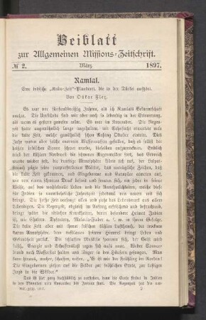 Beiblatt N° 2. März. 1897
