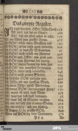Das zweyte Register.