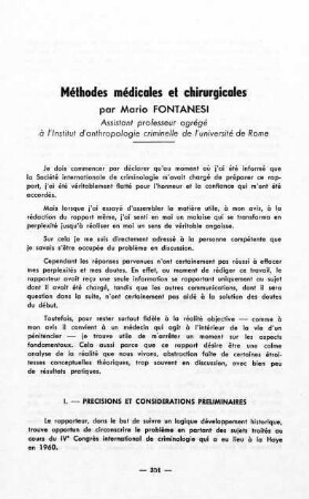 351-363, Méthodes médicales et chirurgicales